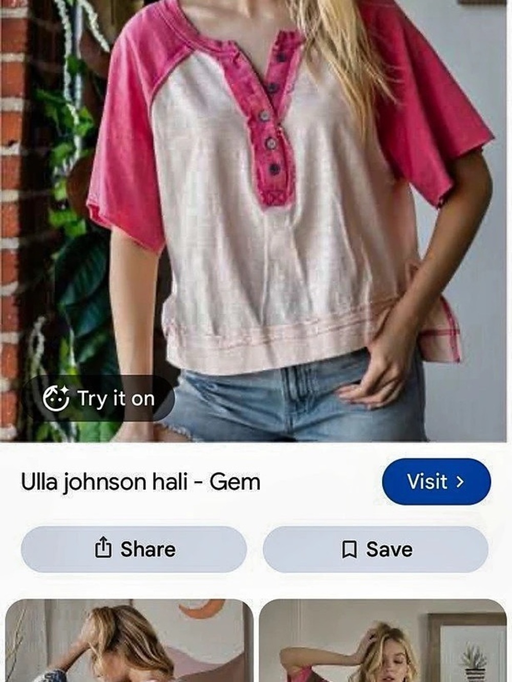 Oli & Hali Pink & Light Pink Cotton Henley Size Small